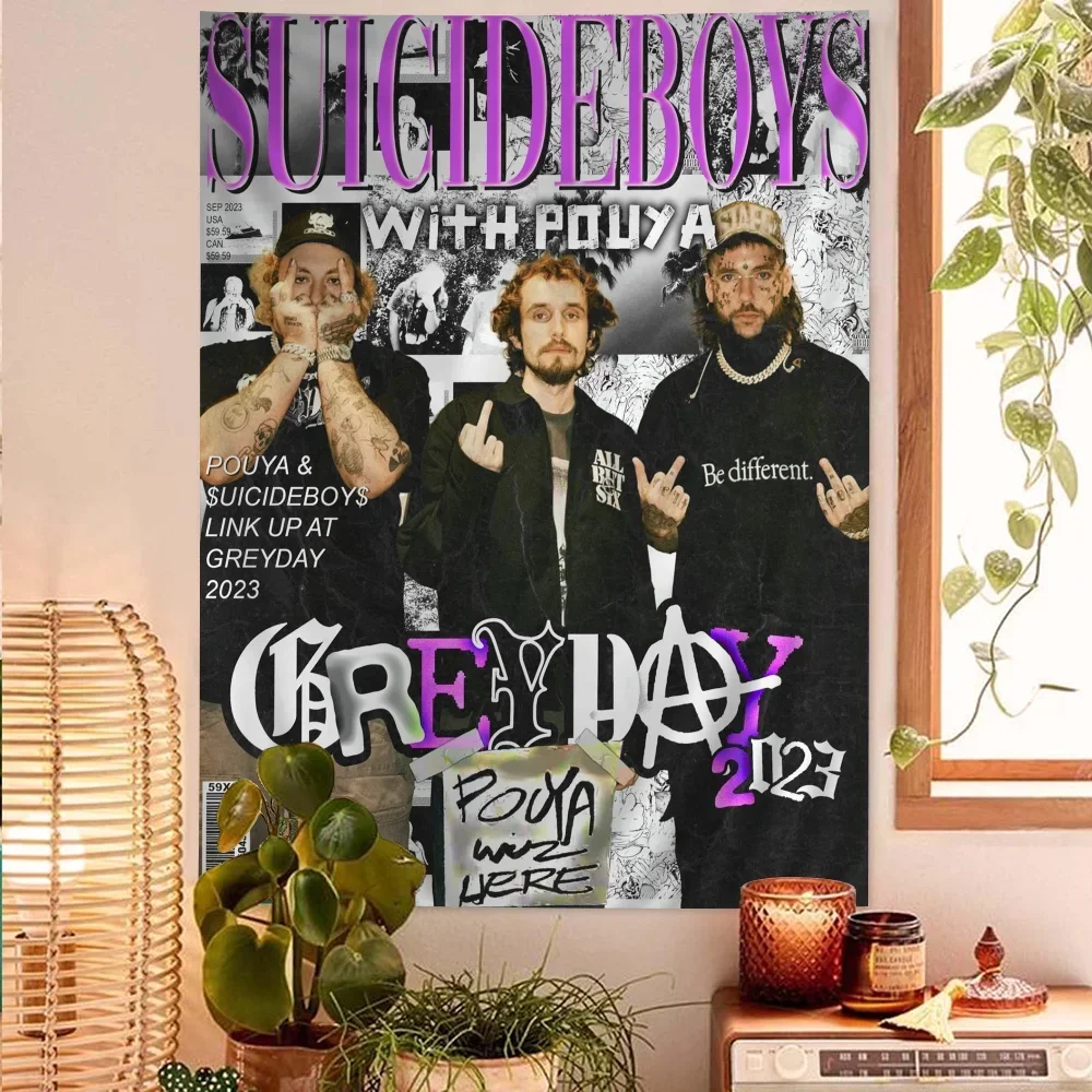 Piosenkarka Suicideboy Kolorowy gobelin wiszący na ścianie Hipisowski kwiat Dywany ścienne Dorm Decor Wall Art Decor