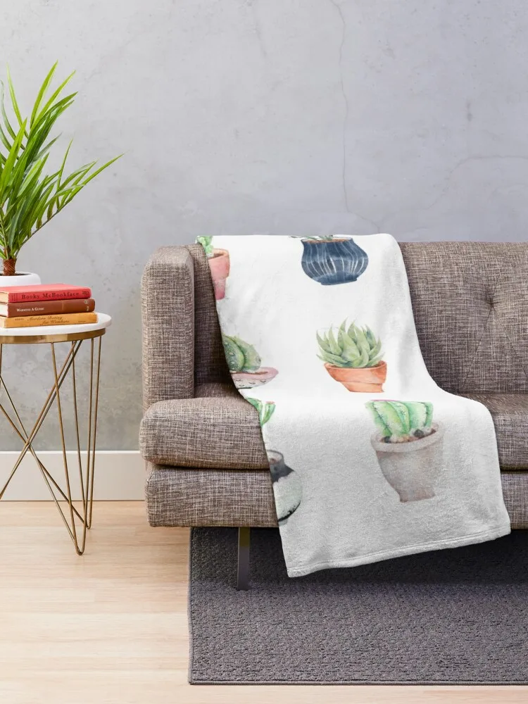 Succulents Throw Blanket Furry Summer Beddings Blankets For Baby Blankets