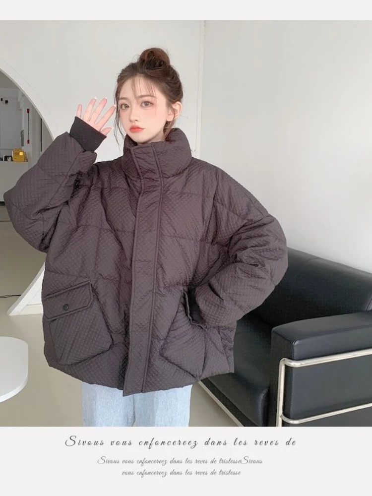 Cotton Jacket Diamond Winter Jackets for Women 2023 Thickened Personality Bread Clothes Loose Fashion Woman Clothing New Coat