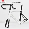 CECCOTTI-Cadre de vélo de route en carbone, modèle RF27, logo laser, guidon T47BB, frein à disque, câble interne complet 3