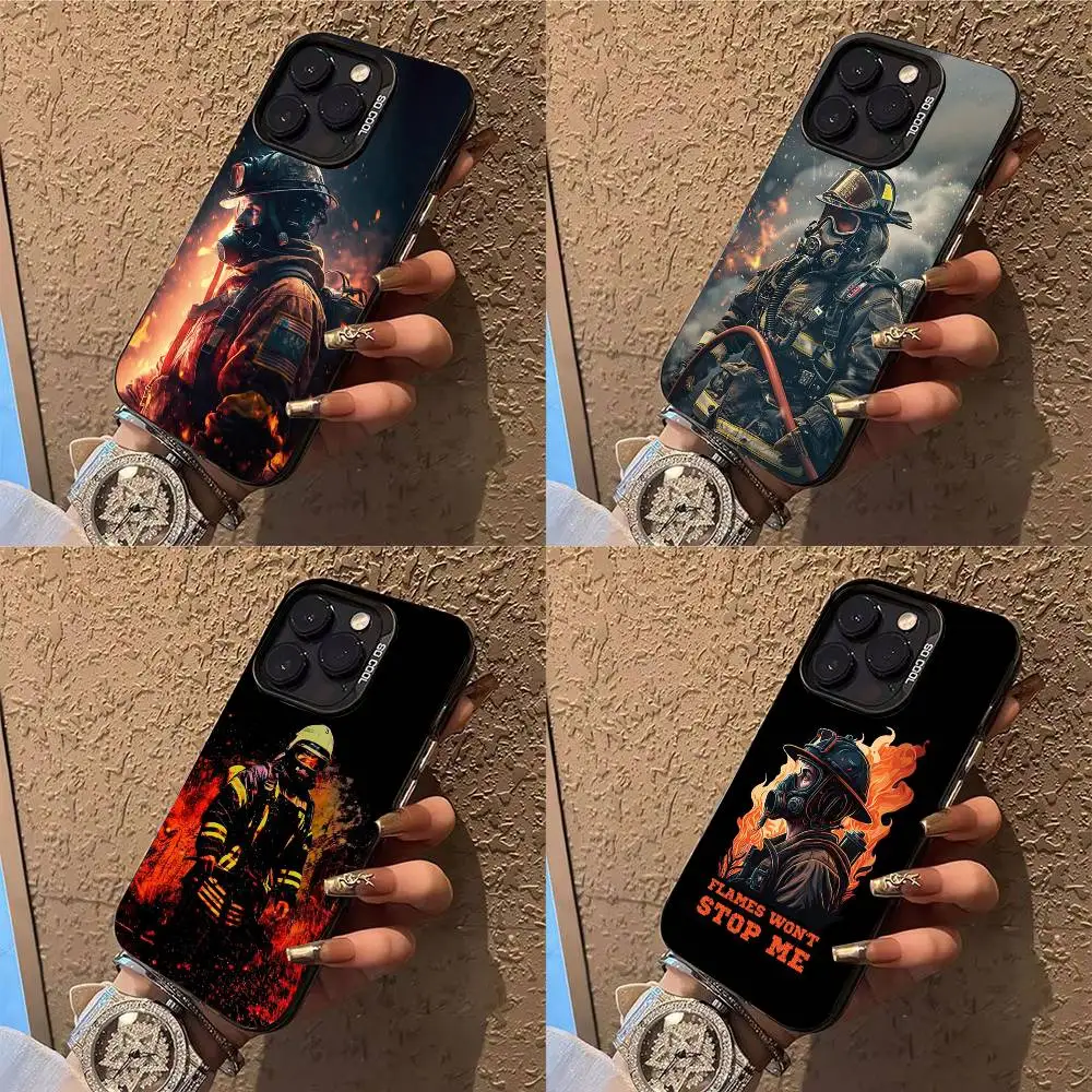 

Firefighter Heroes Phone Case For iPhone 17,16,15,14,13,12,X,8,Pro,Max,Plus,E,SE4,Air,Mini IMD Matte Black