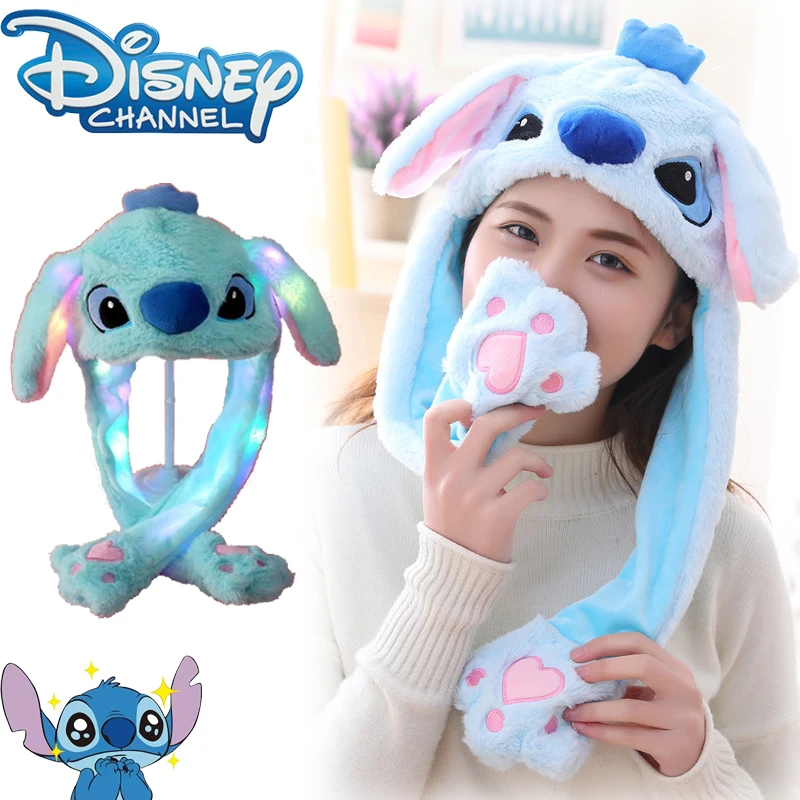 

Disney Stitch Glowing Plush Ear Moving Jumping Rabbit Hats Kawaii Anime Cartoon Kids Ear Moving Bunny Hat Cosplay Party Supplies