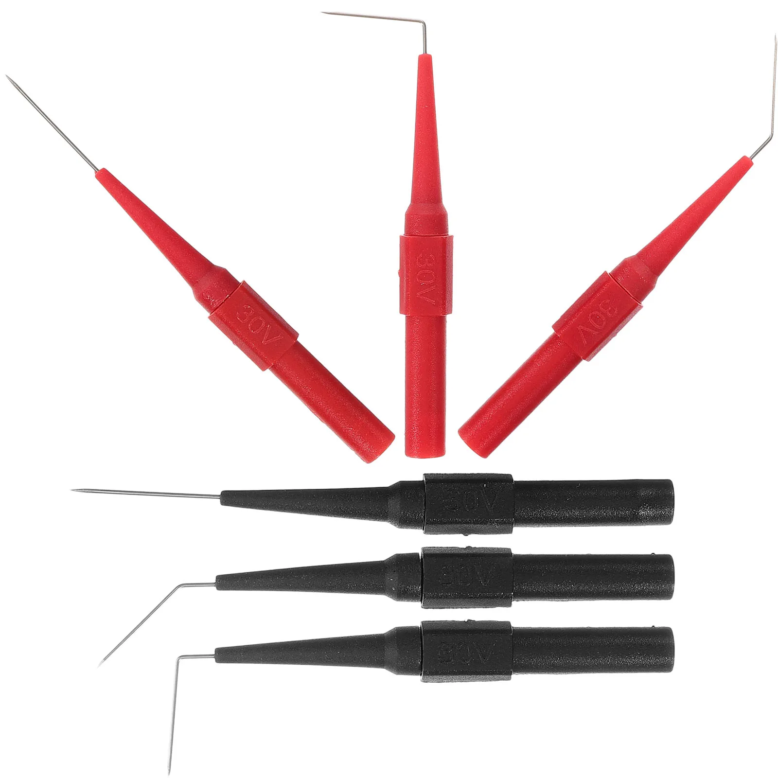 

6pcs Test Probes Multimeter Piercing Probes 0.7Mm Straight Angled For Automotive Industrial Home Electrical Systems Multimeter