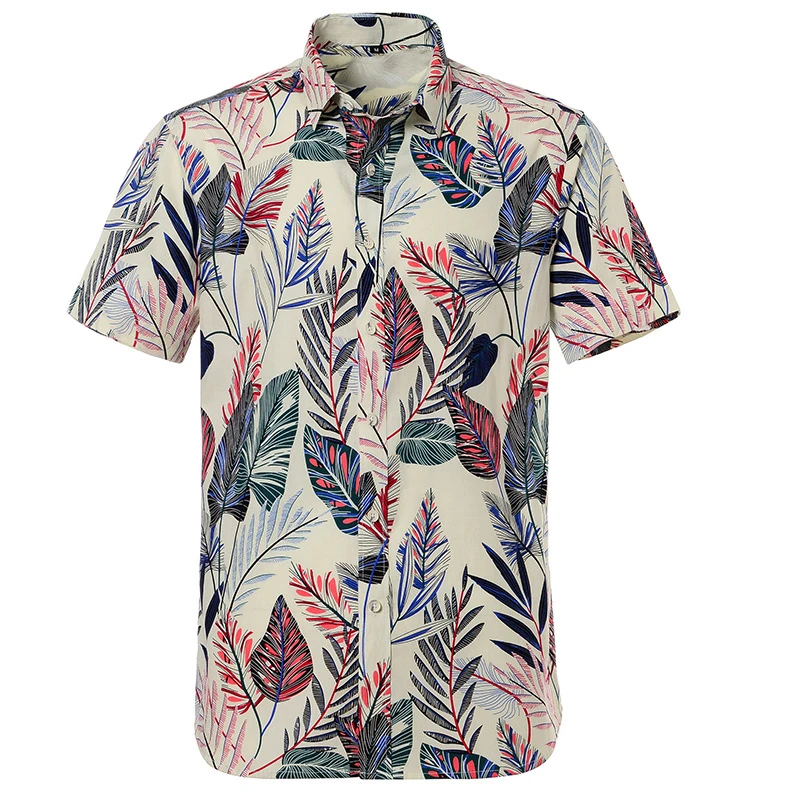 

Flower Leaf Graphic Shirts for Men Clothing 3D Printed Hawaiian Beach Shirts Short Sleeve y2k Tops Vintage Clothes Lapel Blouse
