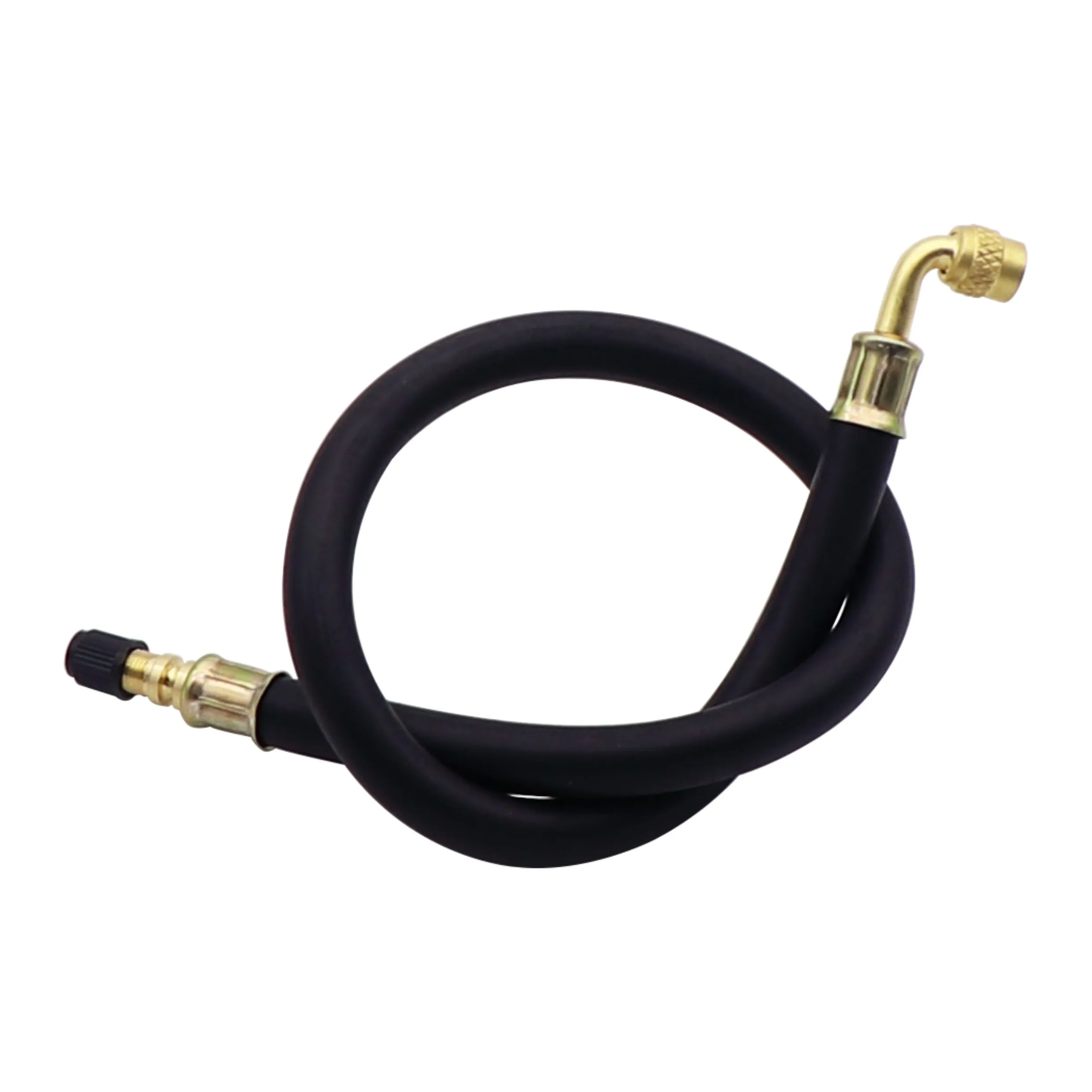 

20 inch (508mm) Rubber Valve Extension 90 Degree Bent Swivel End Brass Stem Brass Valve Core Useful Garage Tire Inflation Tool
