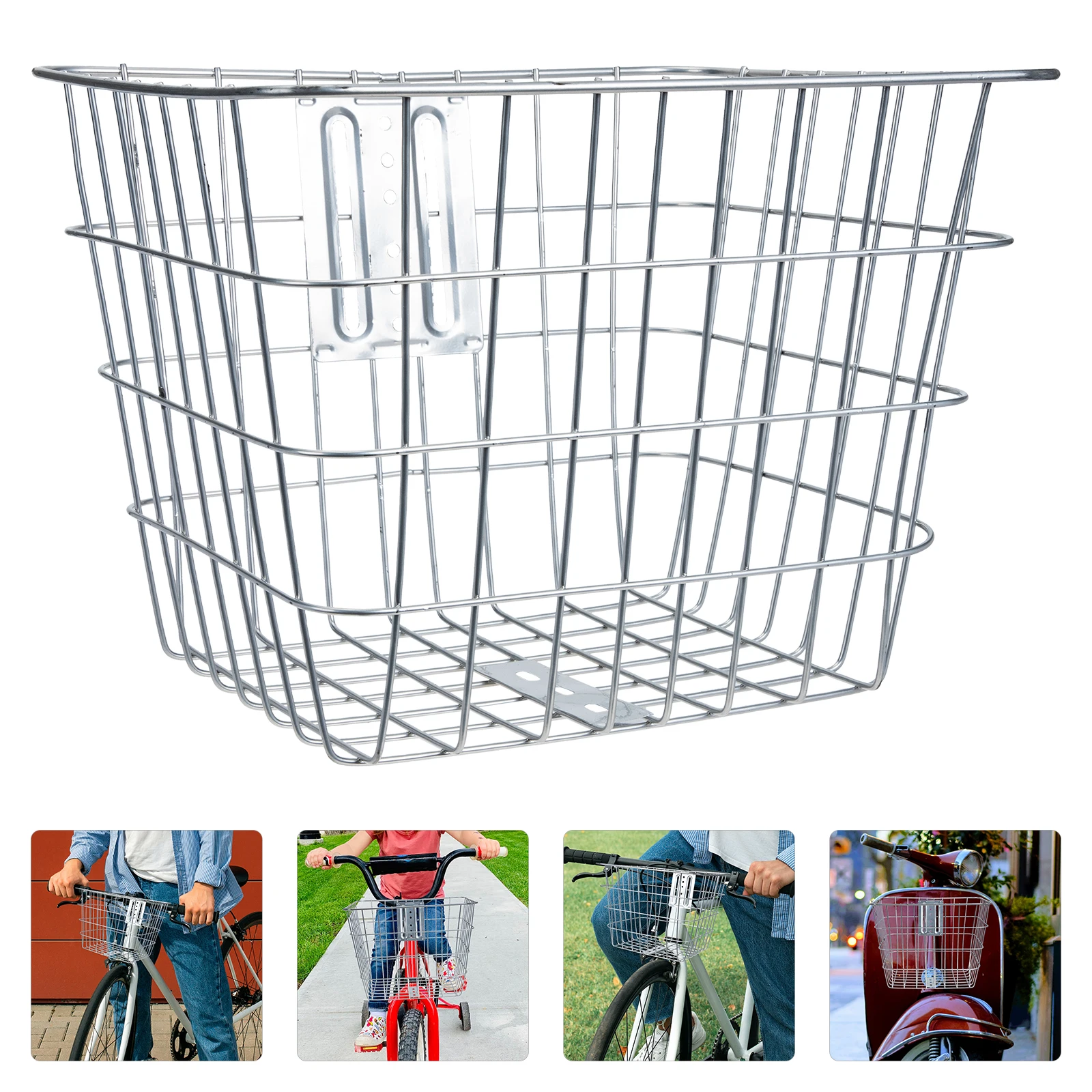 

Thickened Bicycles Hanging Universal Bike Storage Basket Anti-Rust Cycling Handlebar Basket Front Stable Bike Part Outdoor Use