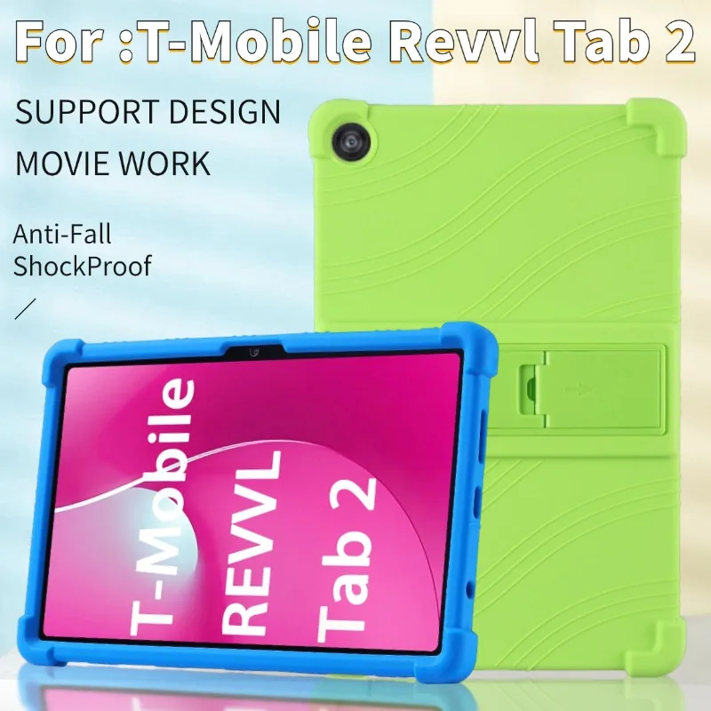 

For T-Mobile REVVL Tab 2 10.1 Inch Silicone Case Shockproof Safe Stand Cover for Tablets