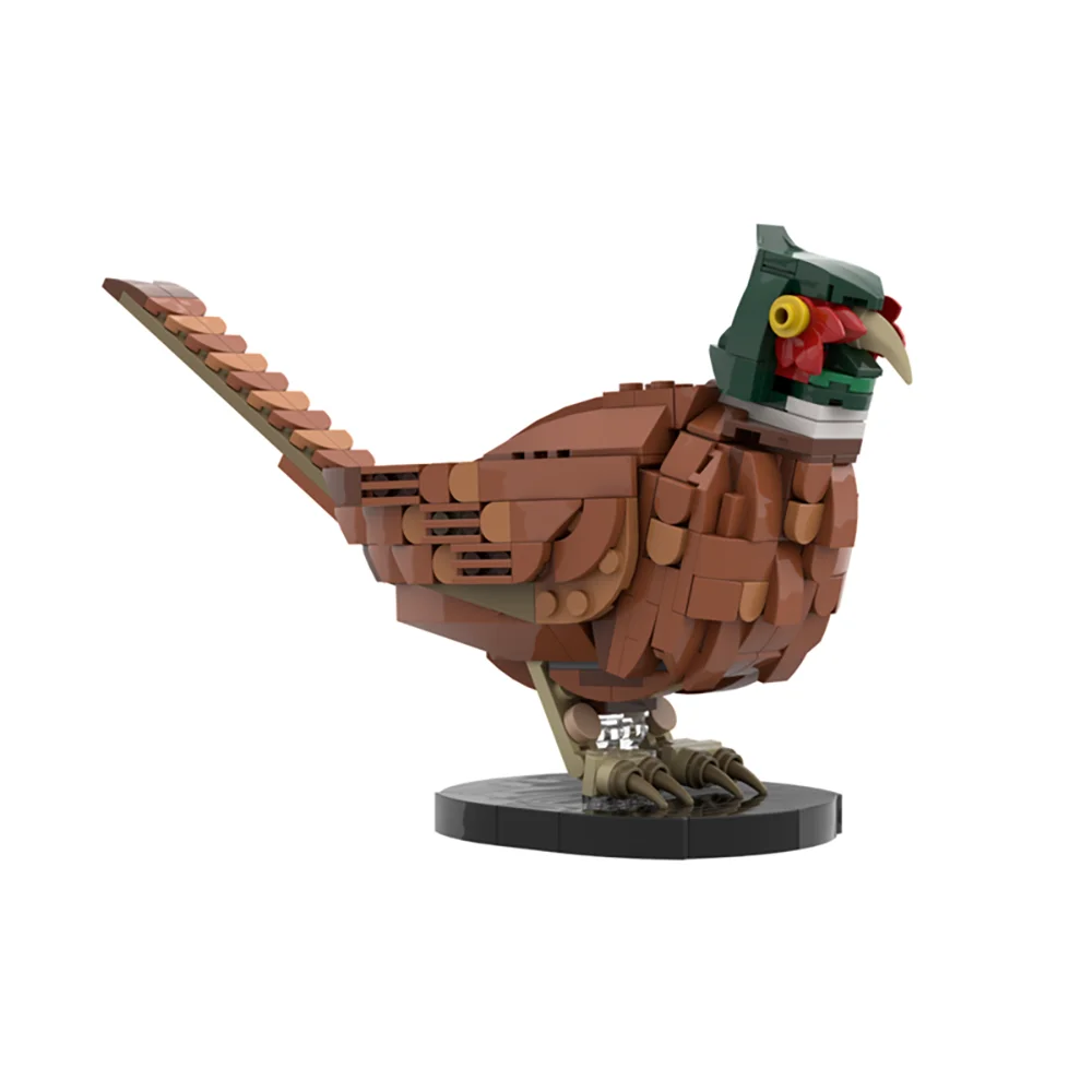 Gobricks MOC Animals Birds Pheasant Model Building Blocks Pheasant Creativity Wild poultry Bricks Assembly Toys Children Gifts