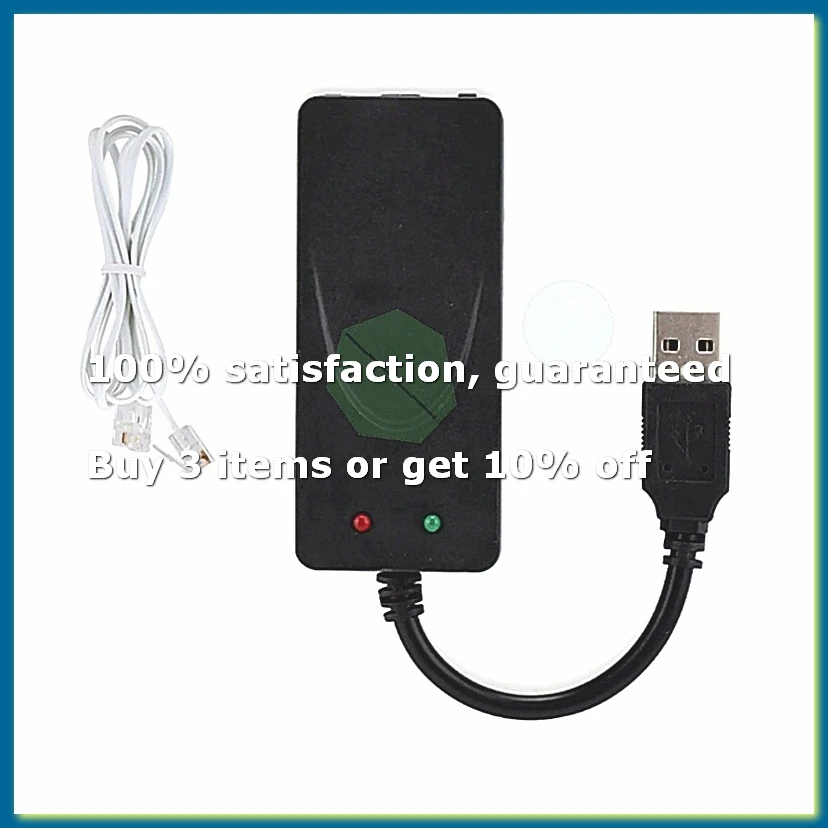 Fax Modem, USB2.0 56K External Modem Driver,Plug and Play USB Modem,Standard and Expanded At Instruction(Dual Port)-DT30