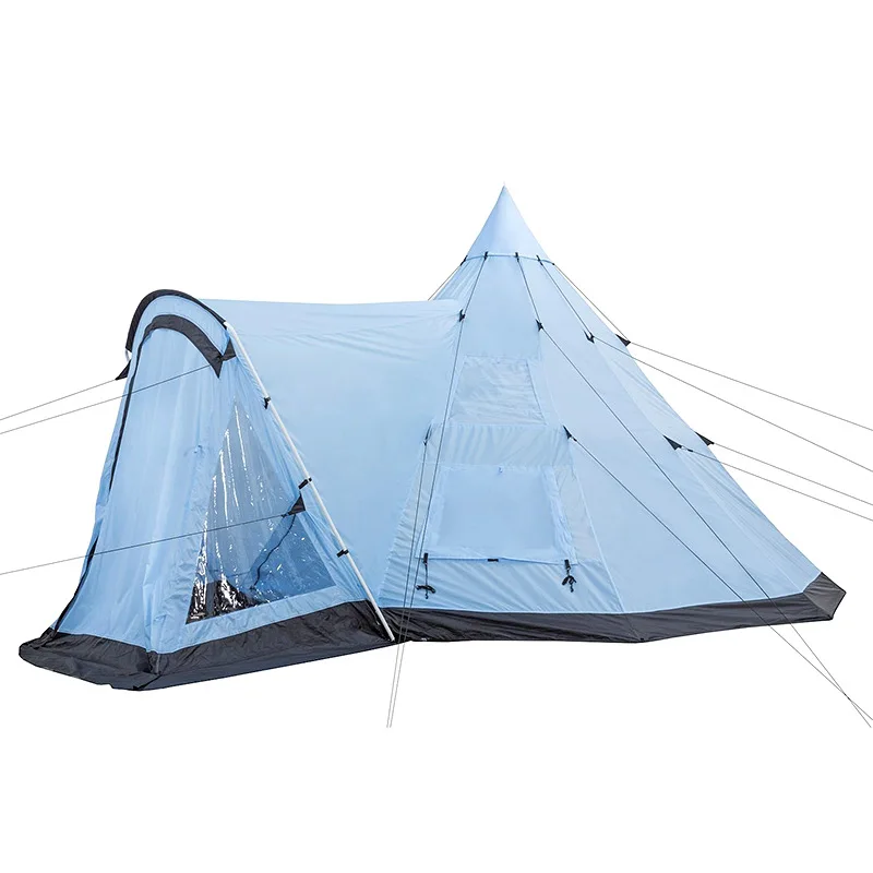 Four-season Pyramid Tent Spacious Front Hall for Shading Indiana-style Pointed Roof Oxford Fabric Waterproof