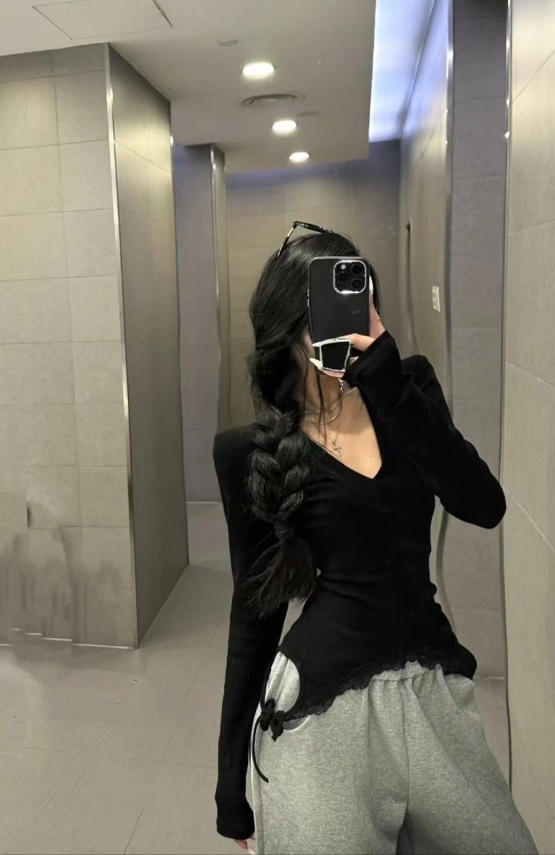 Faionable عميق V Ne Long SveT irt المرأة سليم FitSPicy GirlDesignKorean SleSpring جديد وصول لون نقي