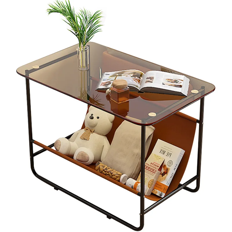 Sofa side cabinet coffee table light luxury modern small size bedroom bedside mini round  corner  storage side