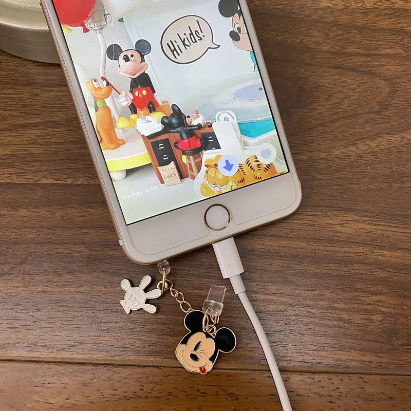 Disney Minnie Mickey Phone Anti-Dust Plug For iPhone Samsung Huawei Type C Android Charging Port Protectors Metal Dustplugs