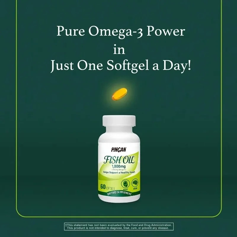 

Fish Oil 1000mg Soft Capsules Containing Omega-3 EPA and DHA - Eye Health Support