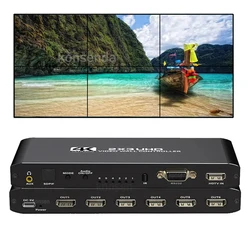 1080P HDMI kontroler ściany wideo 2x3 1x2 1x4 1x4 1x3 2x1 3x1 4x1 wideo Screen Splicer procesora do 6 TV splicingu