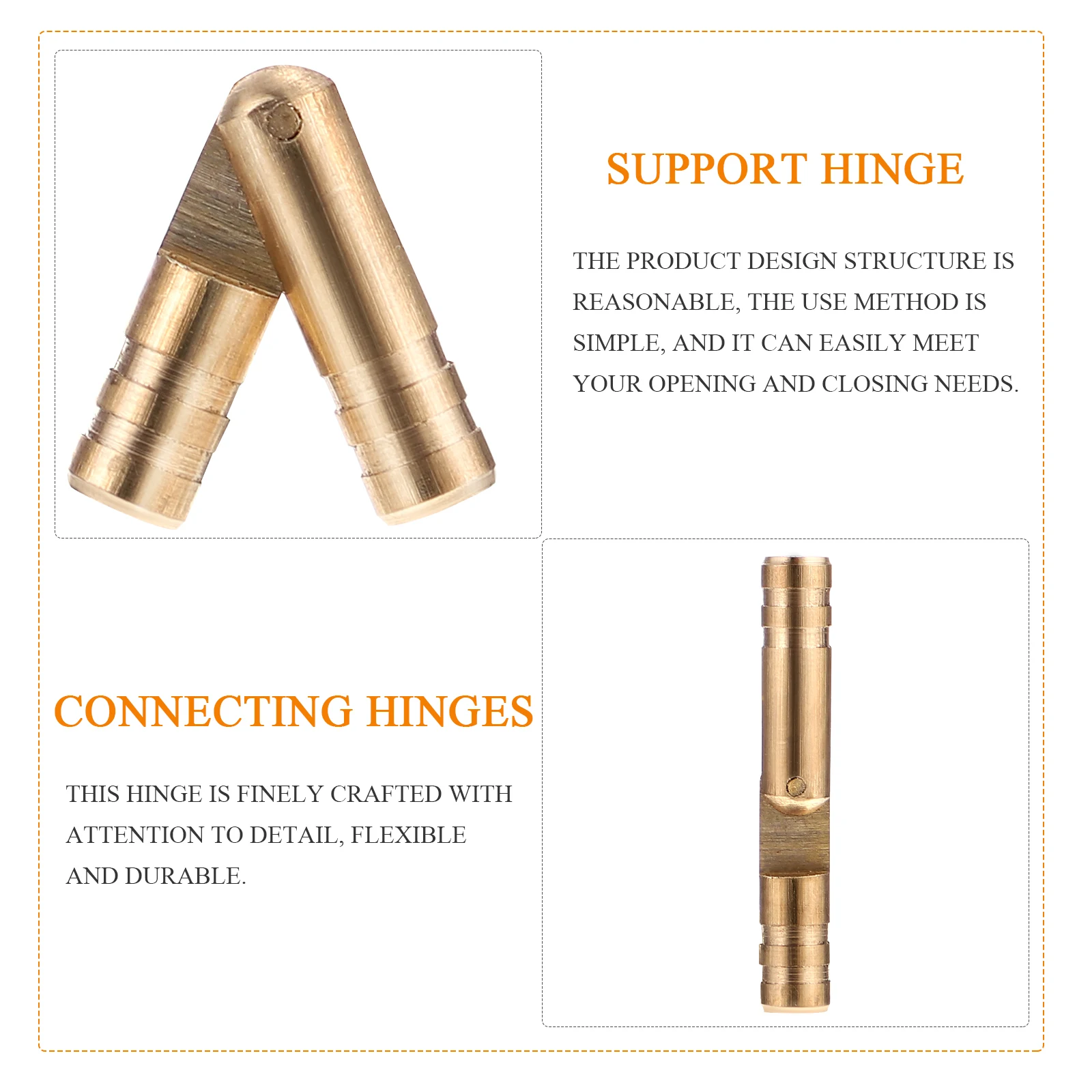 

20pcs Copper Round Jewelry Box Hinge Support Connecting Durable Rustproof Case Hinges For Wood Crafts Furniture Hinges
