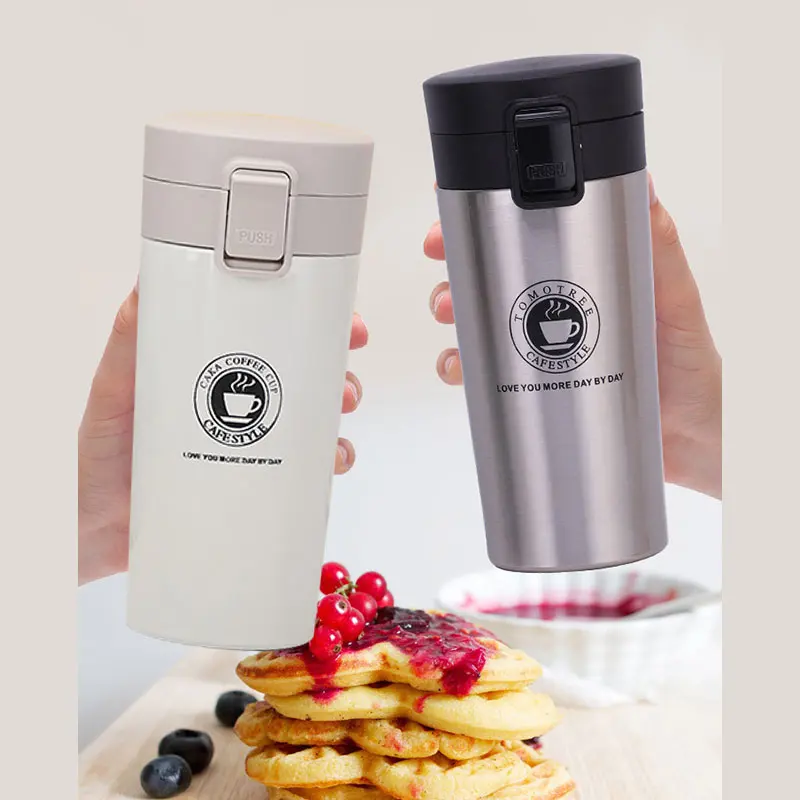 Double-deck Stainless Steel Vacuum Flasks Good-looking High-capacity Portable Thermos High-quality In-vehicle Water Coffee Cup