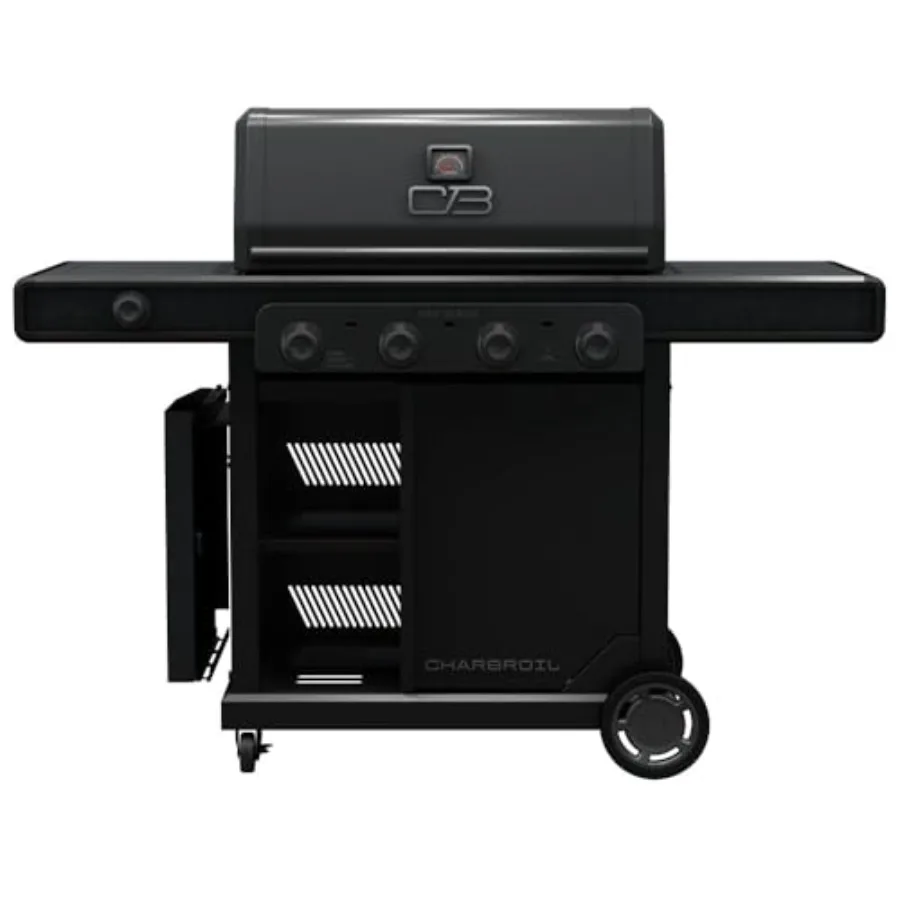 

Propane Gas Grill Cabinet with Side for Outdoor Use, Black Stainless Steel, Amplifire Infrared Technology for Even Heat Distrib