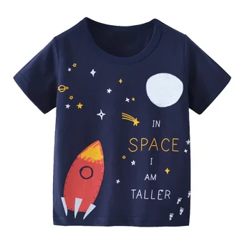 Cartoon Cotton Boys T-Shirt 2 2 3 4 5 7 9 Years Summer Baby Boys Short Sleeve T-shirt Children Kids Cotton Cartoon Tops For Little Boys KF1022 2