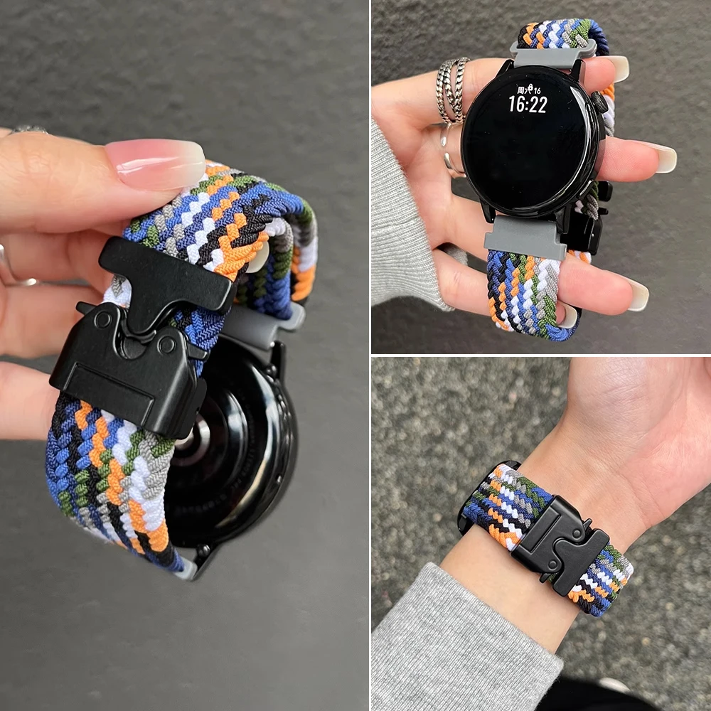 

20mm 22mm Straps For Galaxy Watch 7/FE/6/5/pro/4/Classic/active 2/Gear s3 Parachute Bracelet correa Huawei GT 2e 3 4 5 Band