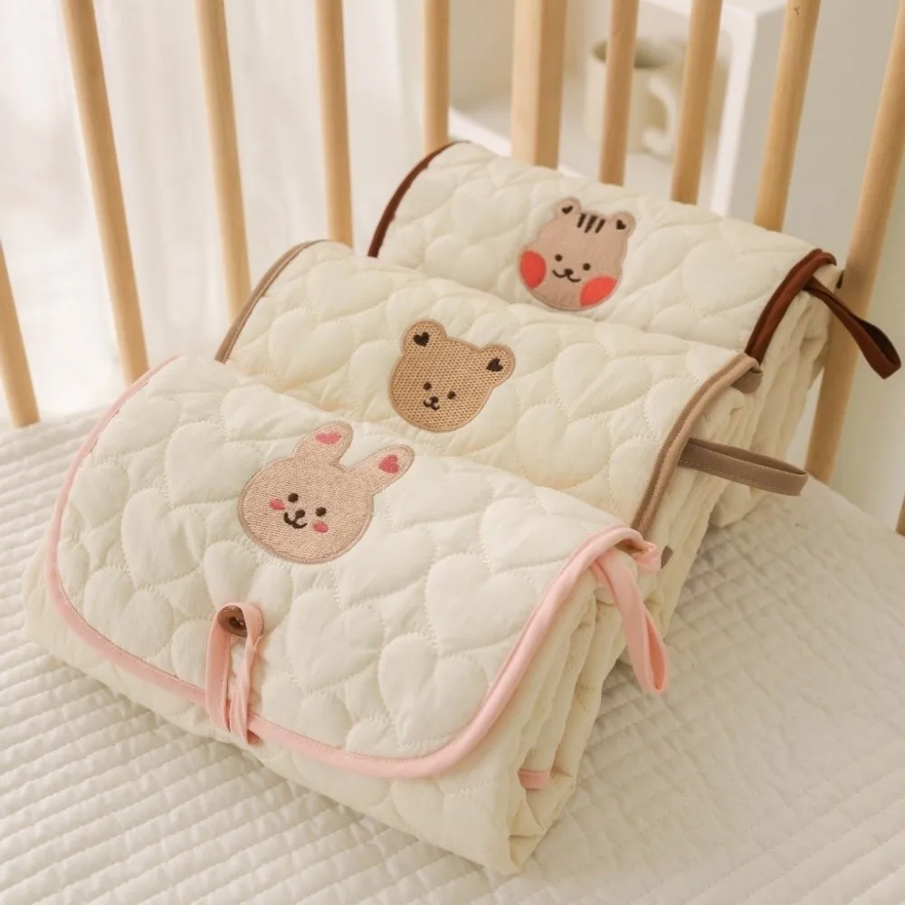 

Подгузник для пеленания с медведем, хлопковый водонепроницаемый детский пеленальный коврик, съемный складной складной чехол для пеленания