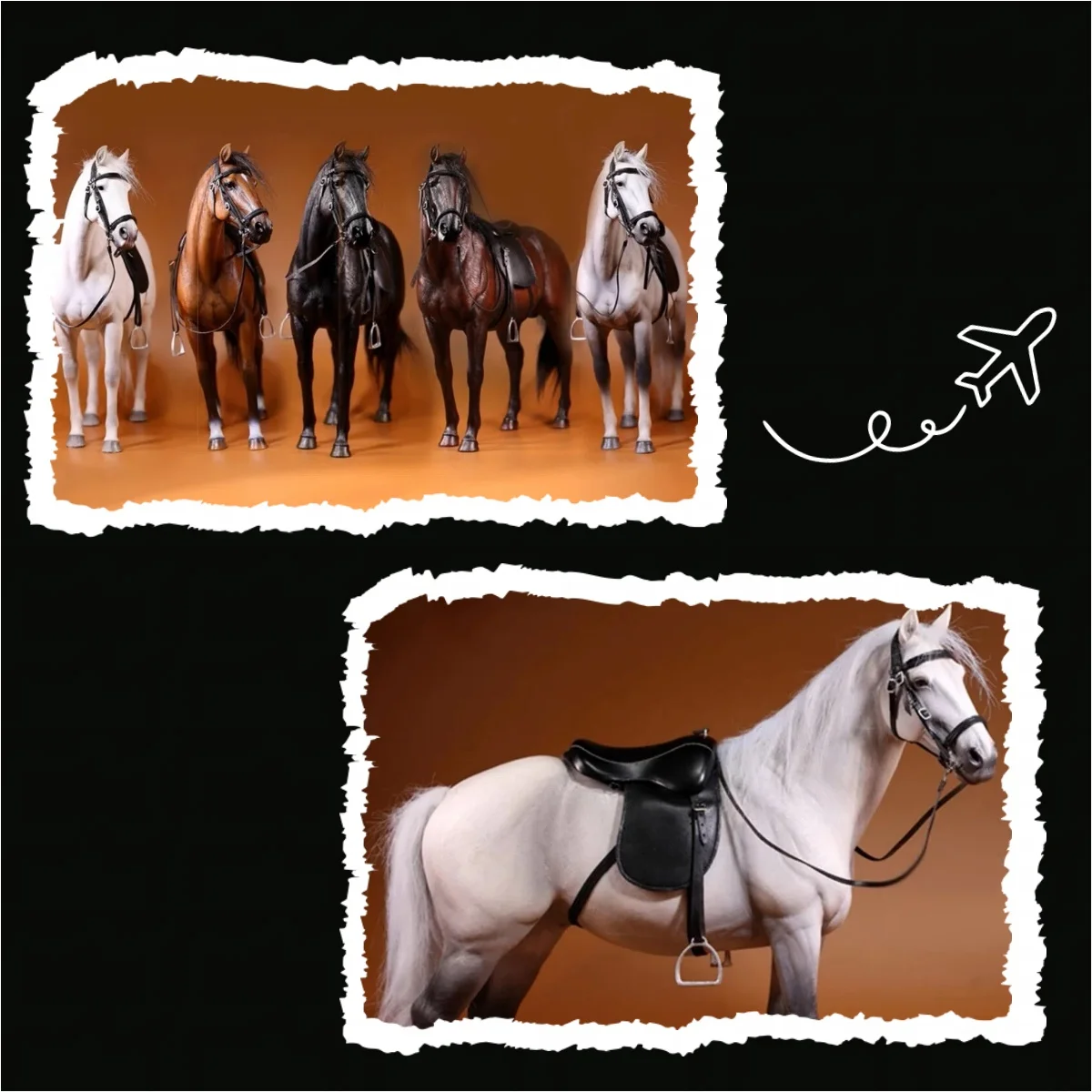 

In Stock JXKHannover 1/6 Scale Handsome Horse Set Simulation Model Ornament Matching Doll Scene Accessories For Fans Collectible