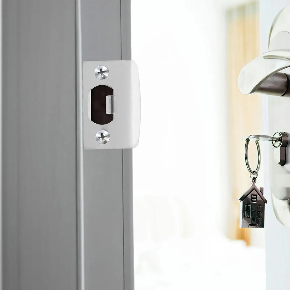 6 pçs deadbolt greve placa de aço inoxidável kit reforço porta durável capa segurança deadbolt greve placa