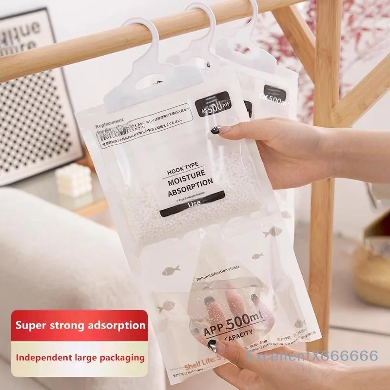 5 Pack Hanging Wardrobe Dehumidifier Bags Eco-Friendly Moisture Absorber for Closet Cabinet Storage Room
