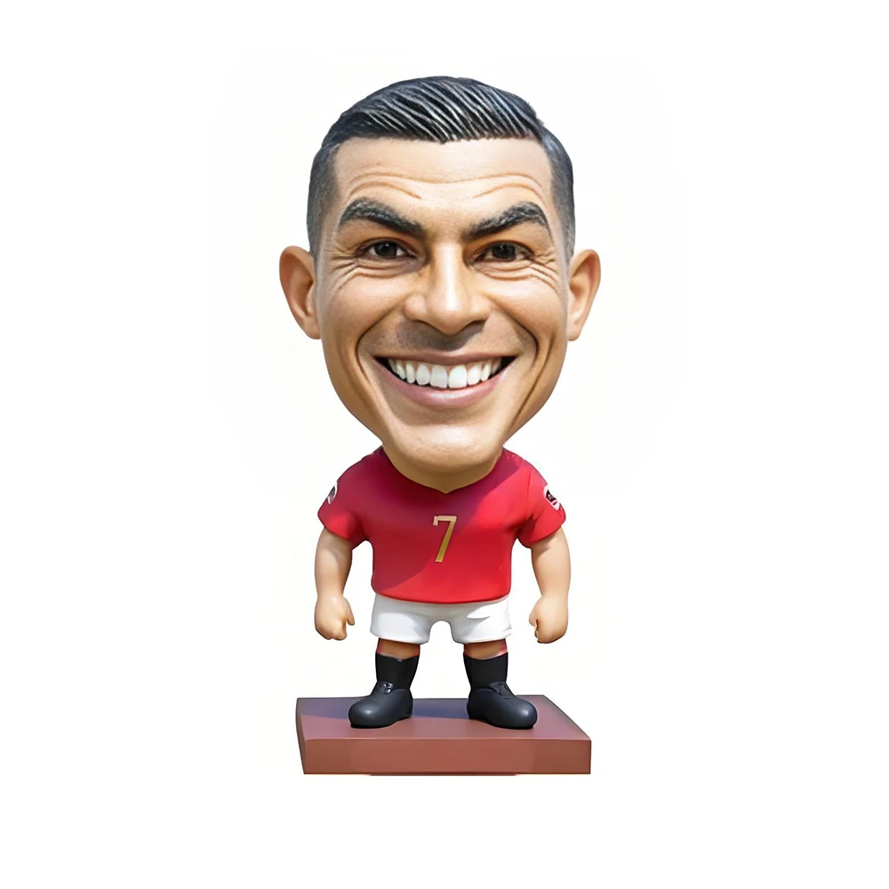 

Mini Soccer Player Bobblehead Figurine, Custom Sports Collectible, #7 Jersey, Red Uniform, Home Decoration