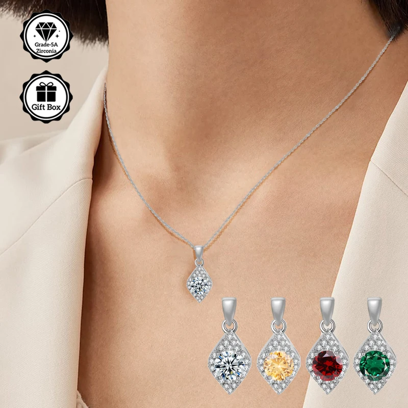 Schmuck für Frauen, hypoallergene Halskette, Weihnachtsgeschenk für, 0,5 Karat Zirkonia-Halskette, hochwertiger Schmuck, Bohemian,