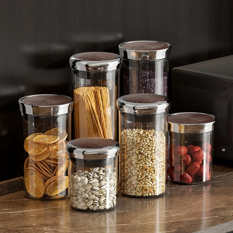 UFORU Clear Airtight Food Storage Container, Large Mouth Cereal Jar, Food Grade Multi Size Organizer view 4