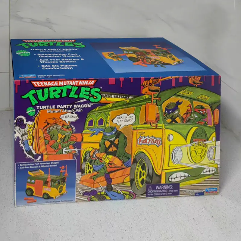 Original Playmates Teenage Mutant Ninja Turtles Turtle Party Wagon Classic Reissue Mutant Attack Van Vehicle Model Toy Gifts - view 4