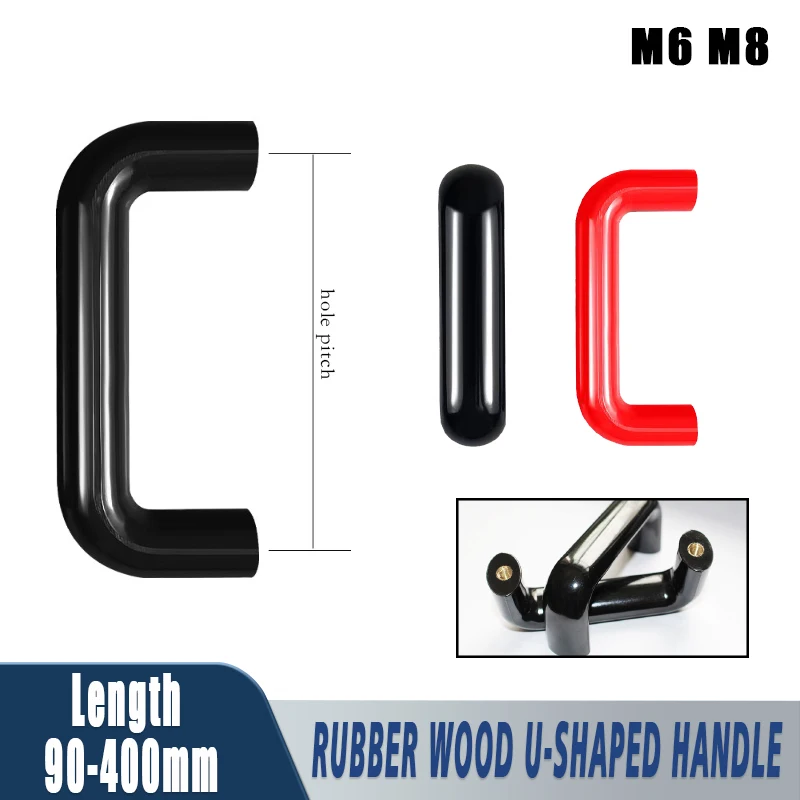 

1/3/5pcs Bakelite Plastic Handle Black/Red Pull 90mm 120mm 160mm 180mm 240mm 320mm 400mm M6/M8 Hole Insulation and Anti-static