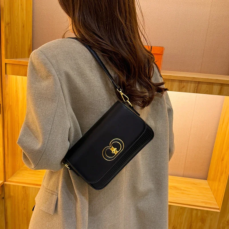 

Luxury Brand Women's Shoulder Bag Premium Leather Crossbody Handbag Designer Ladies Tote Elegant Office Messenger Purse