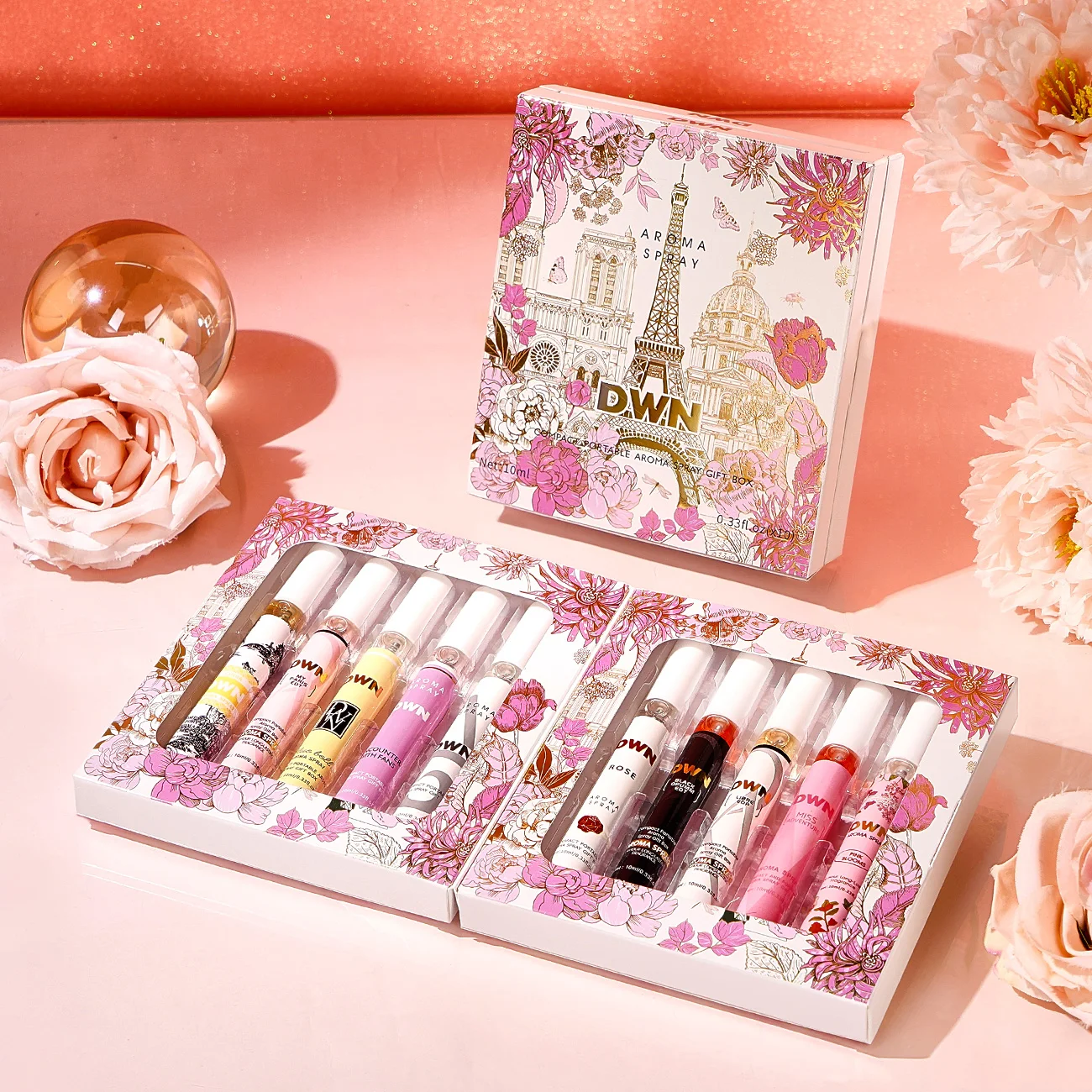conjunto-de-10-fragrancias-sem-Alcool-para-mulheres-aromas-florais-romanticos-caixa-de-presente-elegante-longa-duracao-ideal-para-uso-diario-e-presentes
