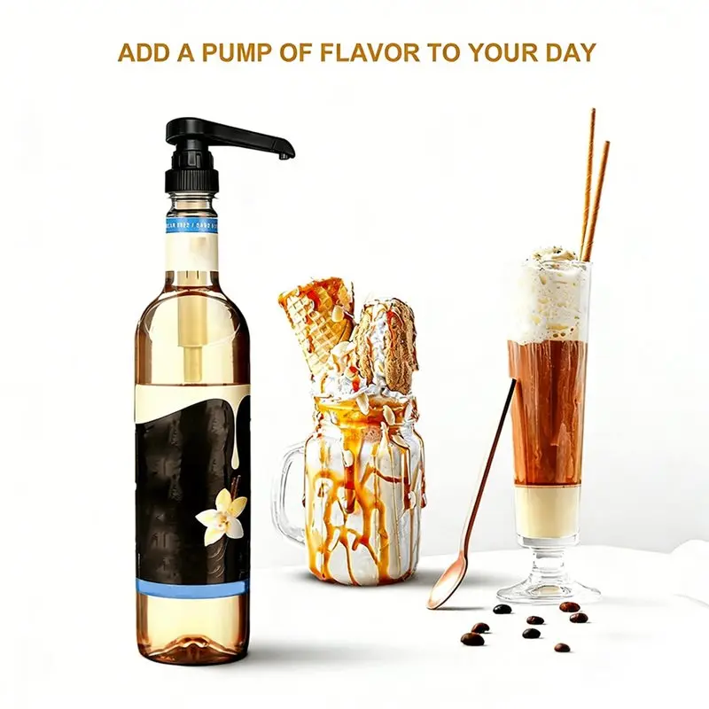 B23B For Coffee For Bar& Home Kitchen 6 Pack For Coffee Syrup Pump Dispenser,Fits 750Ml/25.4Oz Bottle view 3