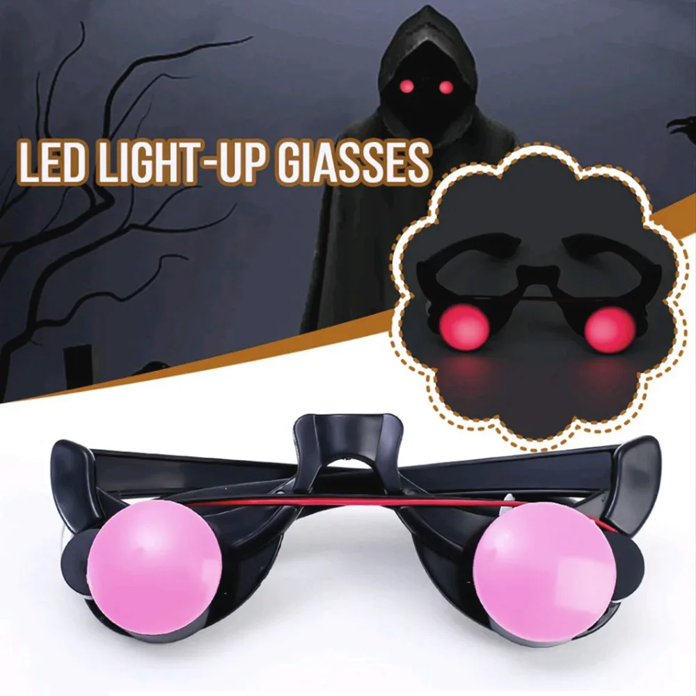 

1Pc Halloween Red Eye Glasses Props Funny Personality Scary Horror Glasses Party Tricky Eyes Cosplay Prop Glow In The Dark