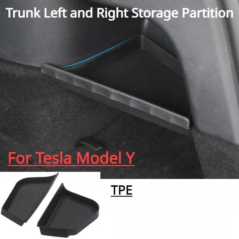 

Trunk Storage Partition for Tesla Model Y Left and Right Upper Partition Plate Cover TPE Stowing Tidying Car Interior Accessory