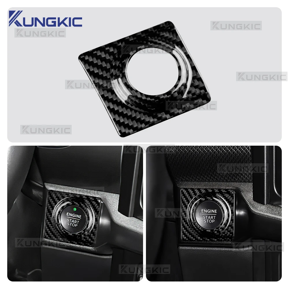 

For Ford F-150 F150 14th Gen 2021 2022 2023 2024 2025 Real Hard Dry Carbon Fiber Sticker Car Start Stop Engine Outer Frame