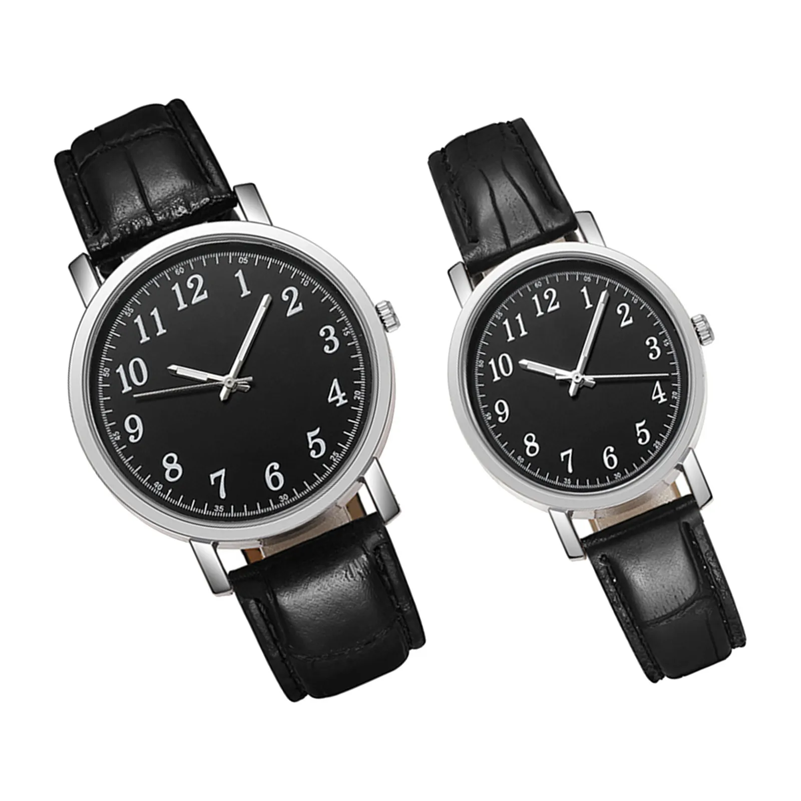 

2 пары часов для влюбленных, классические черные часы из сплава со стеклом, современные модные наручные часы для повседневной носки, бизнеса и отдыха