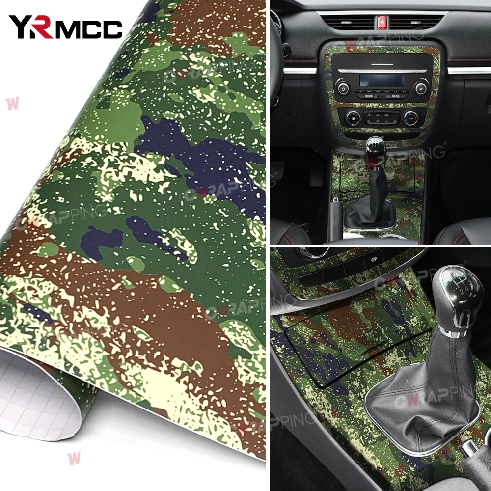 Pegatinas exteriores para coche, vinilo automotriz de camuflaje para vinilo de motocicleta, mosaico de camuflaje de jungla estrellada, películas para carrocería de coche verde militar