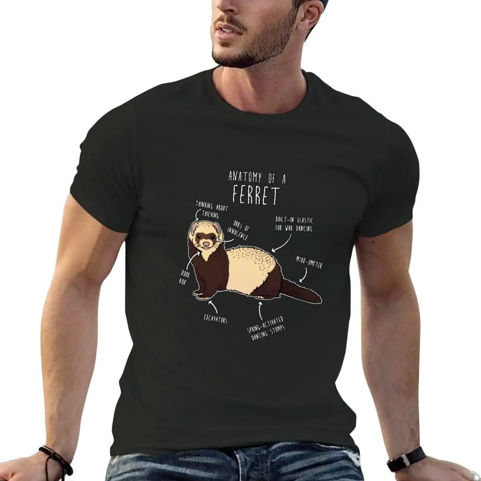 Anatomy of a Ferret T-Shirt vintage clothes oversizeds men t shirts high quality