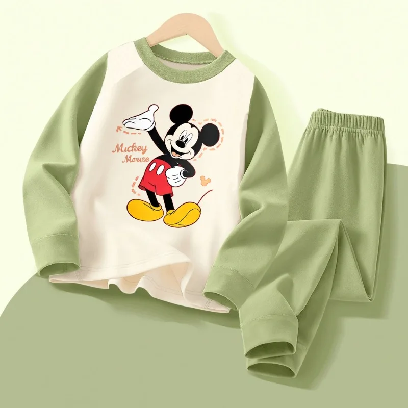 الخريف والشتاء الأطفال مريح لينة تقسم طويلة الأكمام ملابس خاصة مجموعات الكرتون المطبوعة الفتيان ملابس منزلية غير رسمية مجموعة البيجامات #1