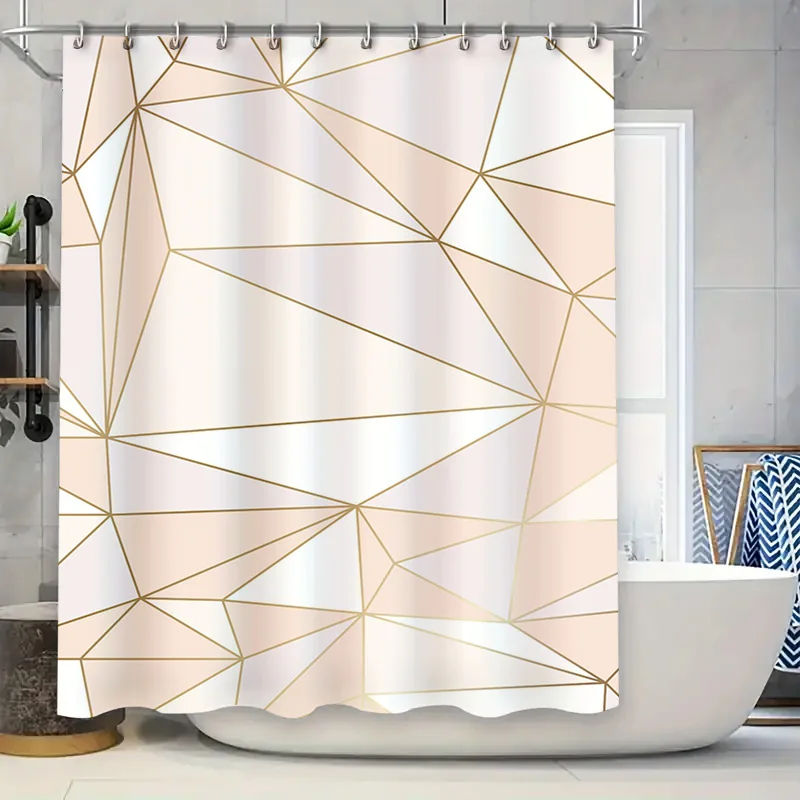 Золотая занавеска для душа с геометрическим рисунком и белым фоном для декора ванной комнаты, современный дизайн интерьера дома AliExpress.com (128 символов Золотая занавеска для душа с геометрическим рисунком и белым фоном для декора ванной комнаты, современный дизайн интерьера дома AliExpress.com (128 символов