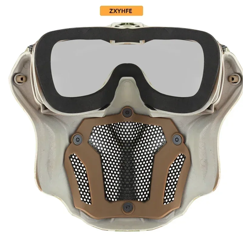 ZXYHFE Tactical Half Face Mask Anti-fog Fan Shooting Protective Equipment CS Wargame Hunting Gear Airsoft Paintball Accessories