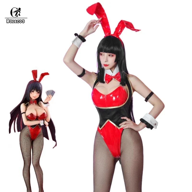 Rolecos Anime Kakegurui Yumeko Jabami Cosplay Bunny Meisje Kostuum Sexy Cosplay Voor Vrouwen Bunny Suit Jumpsuit Kostuum Halloween