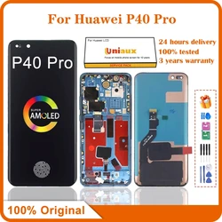 6.58'' Original For HUAWEI P40 Pro LCD Display Touch Screen Digitizer Assembly With Frame Replace For Huawei P40Pro ELS-NX9 LCD