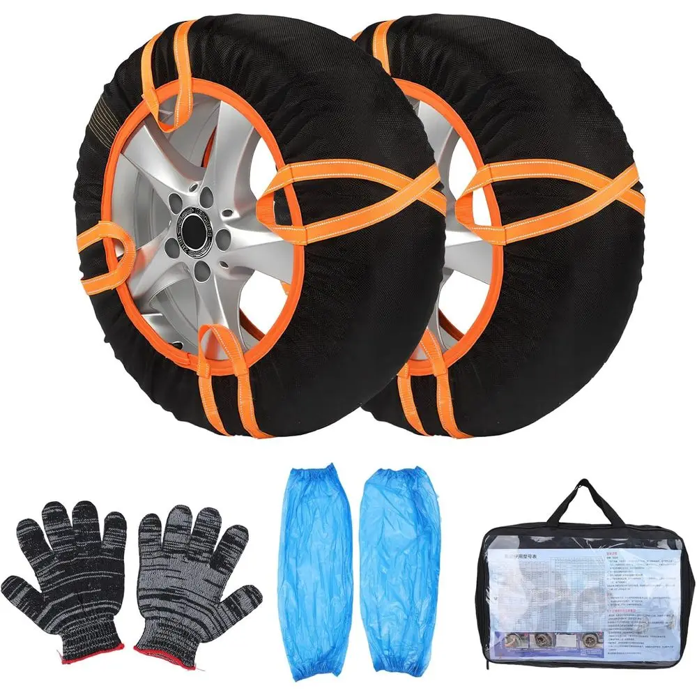 

Polyester Snow Socks for Cars, SUVs, and Trucks - Anti-Skid Traction Devices for Tires in Snow