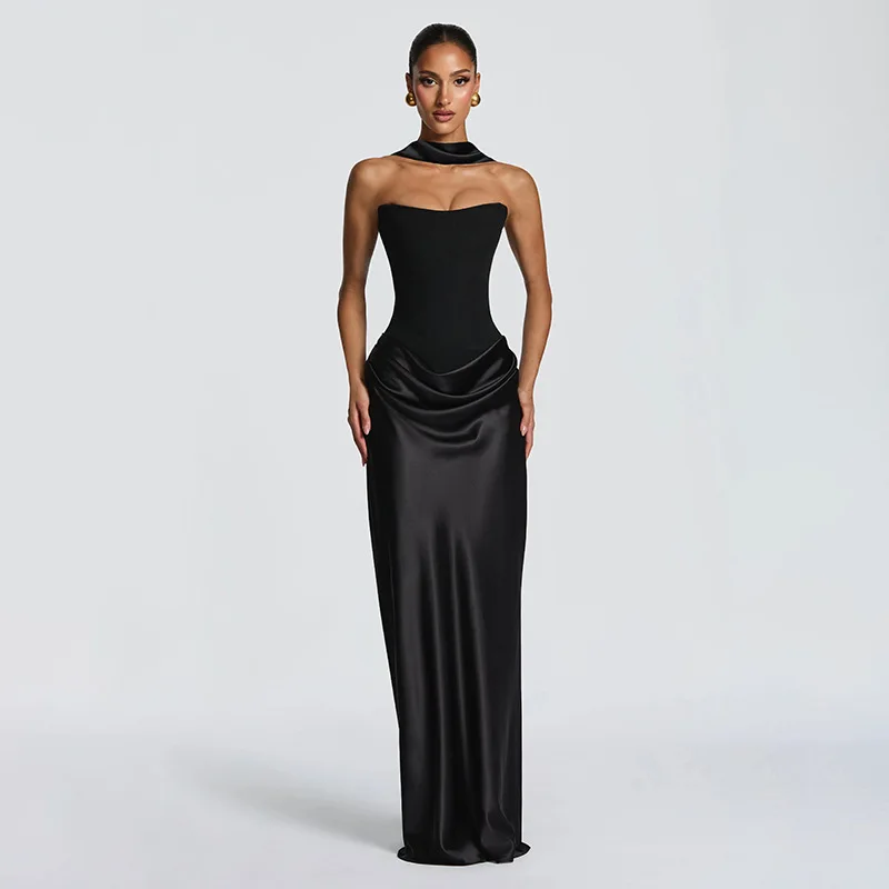 2026 Sommer Neues Elegantes Ärmelloses Figurbetontes Kleid für Damen mit Bandverzierung Formelles Bodycon-Kleid – Detail 28