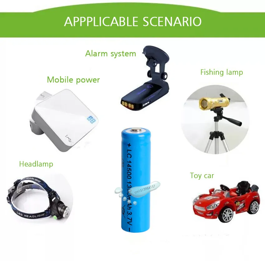 kpay 1pcs/set High Capacitance 14500 Battery 3.7V 1300mAh Rechargeable Battery for Led Flashlight Battery Newest